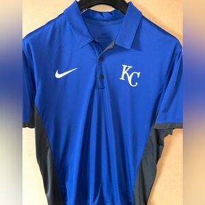 Nike Kansas City Royals Men’s Polo Shirt L MLB Dri-FIT Blue KC Baseball